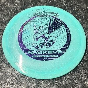 New Metal Flake Glow Teal Hawkeye Disc with Purple Stamp & Philo B. Signature